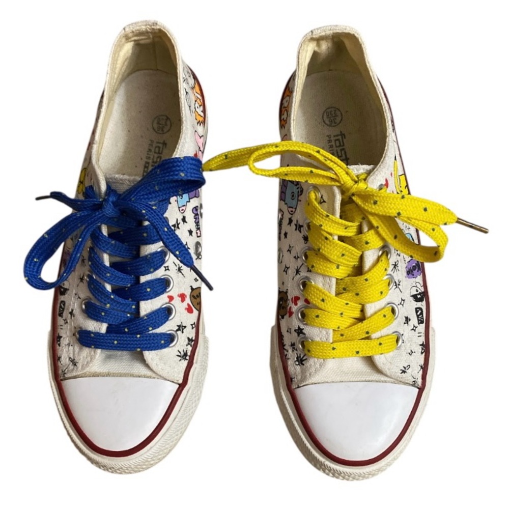 Fashion Paris Women Shoes Canvas 
 Sneakers Size 6 Small Fit